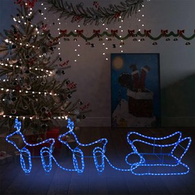 vidaXL Τάρανδοι Χριστουγεννιάτικοι με Έλκηθρο Εξωτ. Χώρου με 576 LED
