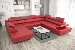 Γωνιακός καναπές Gelito Max I LTHR-Kokkino-Δεξιά