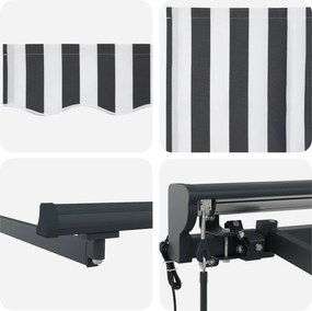 vidaXL Ηλεκτρικό Αναδιπλούμενο Σκίαστρο Γκρι και Λευκό 4 x 3,5 μ