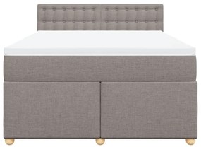 vidaXL Κρεβάτι Boxspring με Στρώμα Taupe 160x200 εκ. Υφασμάτινο