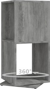 vidaXL Ντουλάπι Περιστρ. Γκρι Σκυρ. 34,5x34,5x75,5 εκ. Επεξ. Ξύλο