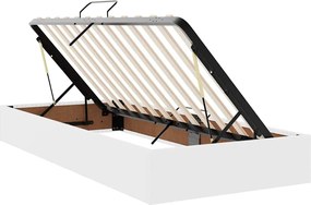 vidaXL Κρεβάτι Αποθήκης Καθαρό Λευκό 90 x 190 cm Τεχνητό Δέρμα