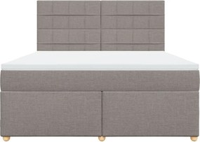 vidaXL Κρεβάτι Boxspring με Στρώμα Taupe 180x200 εκ. Υφασμάτινο