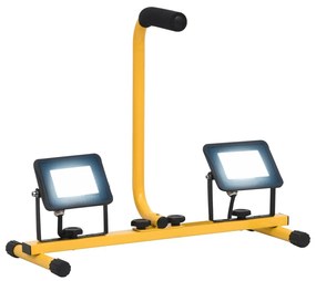 vidaXL Προβολέας LED με Λαβή Ψυχρό Λευκό 2 x 20 W
