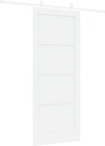 vidaXL Συρόμενη Πόρτα Λευκό 83 x 202 εκ. Μασίφ Ξύλο Πεύκου