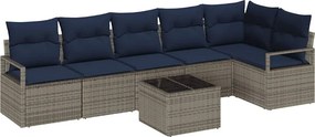 vidaXL Σετ Καναπέ 7 pcs Γκρι συνθετικό ρατάν