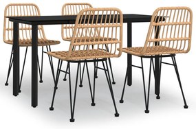 vidaXL Σετ Τραπεζαρίας Κήπου 5 Τεμαχίων από Συνθετικό Ρατάν