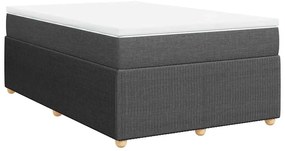vidaXL Κρεβάτι Boxspring με Στρώμα Σκούρο Γκρι 120x190 εκ Υφασμάτινο