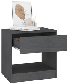 vidaXL Κομοδίνα 2 τεμ. Γκρι  40 x 31 x 40 εκ. από Μασίφ Ξύλο Πεύκου