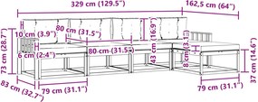 vidaXL Σειρά Καναπέ Εξωτερικού 4 pcs Λευκό και Μπεζ Πολυεστέρας