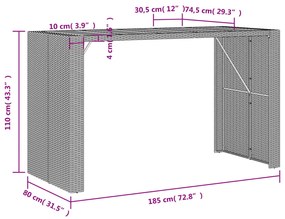 ΤΡΑΠΕΖΙ ΚΗΠΟΥ ΕΠΙΦΑΝΕΙΑ ΑΚΑΚΙΑΣ ΜΑΥΡΟ 185X80X110ΕΚ. ΣΥΝΘ. ΡΑΤΑΝ 368700