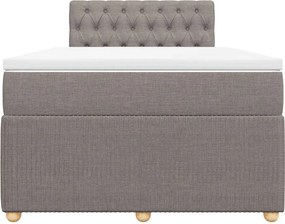 vidaXL Κρεβάτι Boxspring με Στρώμα Taupe 120x190 εκ. Υφασμάτινο