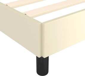 vidaXL Πλαίσιο Κρεβατιού χωρίς στρώμα Κρεμ 120x190 εκ.Συνθ. Δέρμα