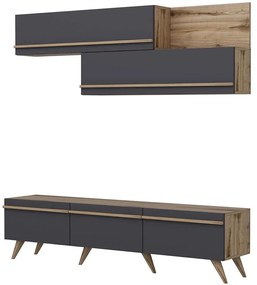 Σύνθεση Τηλεόρασης Amsterdam 382NRC1134 180x35x42cm Anthracite-Natural