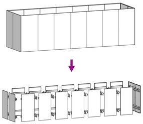 vidaXL Ζαρντινιέρα 280 x 80 x 80 εκ. από Ατσάλι Σκληρυθέν στον Αέρα