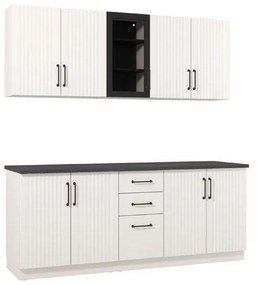 Σύνθεση Κουζίνα Loara 200 Cashmere - Μαύρο - Cashmere Ματ - Μαύρο Ματ 200*60*200 εκ.