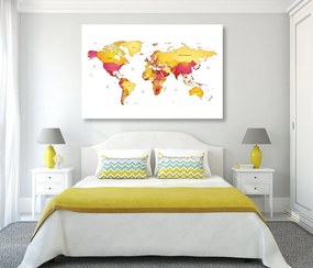 Εικόνα του παγκόσμιου χάρτη σε χρώματα - 60x40