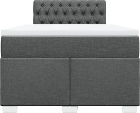 vidaXL Κρεβάτι Boxspring με Στρώμα Σκούρο Γκρι 120x200 εκ. Υφασμάτινο