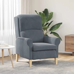 vidaXL Πολυθρόνα Σκούρο γκρι 76 x 94 x 102 εκ. Βελούδο