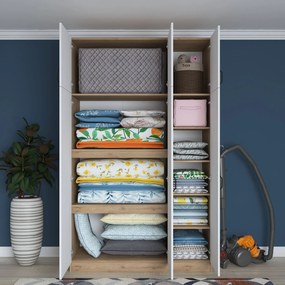 Ντουλάπα Καρυδί / Λευκό BRALO 145x55x239