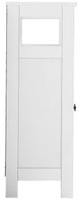 VEVOR Wooden Bathroom Floor Cabinet Storage 3-Tier with Adjustable Shelf White