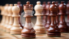 Intra Συλλεκτικό Ξύλινο Παζλ Plywood  4mm - Σκακιέρα με άσπρα και μαύρα κομμάτια σκακιού Σε Ξύλινο Κουτί - Διαστάσεις Puzzle: 10x10 cm – 25 κομμάτια