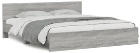 vidaXL Πλαίσιο Κρεβατιού με Κεφαλάρι Γκρι Sonoma 160x200 εκ.
