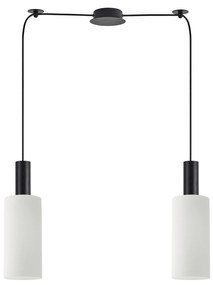 SE21-BL-4-BL2-GL3 ADEPT TUBE Black Pendant White Glass+