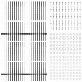 vidaXL Πό posts φράχτη Other 44 pcs Γκρι Χάλυβας με επίστρωση πούδρας