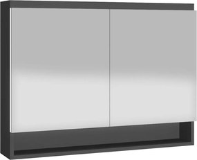 vidaXL Ντουλάπι Μπάνιου με Καθρέφτη 80x15x60 εκ. Ανθρακί από MDF