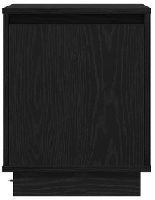 vidaXL Κομοδίνο με LED Φώτα Μαύρο 39x34,5x50 εκ.