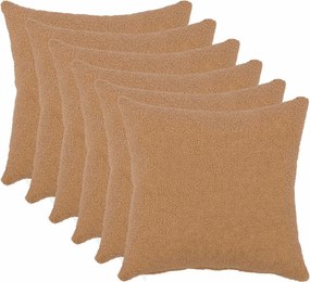 vidaXL Κάλυμμα Μαξιλαριού 6 pcs HEERLEN Μπεζ 45 x 45 cm Μπουκλέ