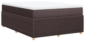 Κρεβάτι Boxspring με Στρώμα Σκούρο Καφέ 140x200 εκ Υφασμάτινο - Καφέ