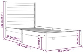 ΠΛΑΙΣΙΟ ΚΡΕΒ ΜΑΥΡΟ 75X190ΕΚ ΜΑΣΙΦ ΞΥΛΟ ΠΕΥΚΟΥ 2FT6 SMALL SINGLE 3103612