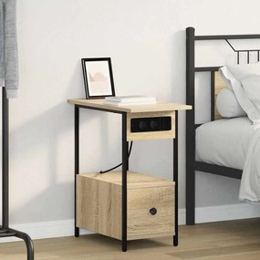 vidaXL Κομοδίνο Δρύς Sonoma 60 x 30 x 61 εκ Επεξεργασμένο ξύλο