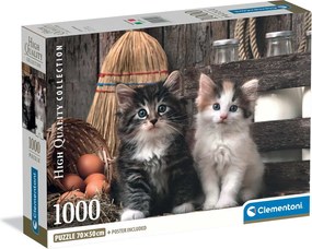 Clementoni Παζλ High Quality Collection Χαριτωμένες Γατούλες 1000 τμχ - Compact Box