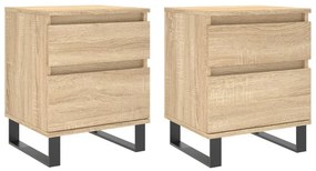 VidaXL Κομοδίνα 2 τεμ. Sonoma Δρυς 40 x 35 x 50 εκ. από Επεξεργ. Ξύλο