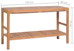 Έπιπλο Μπάνιου 132 x 45 x 75 εκ. από Μασίφ Ξύλο Teak - Καφέ