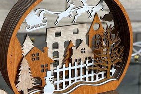 Σετ των 3 Intra απο ξύλο plywood 3mm-4mm πάχος Χριστουγεννιάτικο διακοσμητικό πρότυπο σφαίρας Δίασταση 4x4 cm INTRAFABR-108748249