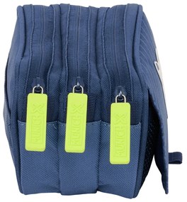 Τριπλή Κασετίνα Munich Blue indigo Μπλε 21,5 x 10 x 8 cm