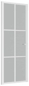 vidaXL Εσωτερική Πόρτα 76 x 201,5 εκ. Λευκό Ματ Γυαλί και Αλουμίνιο