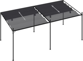 vidaXL Κιόσκι με Πτυσσόμενη Οροφή Ανθρακί 600 x 300 x 233 εκ.