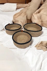 Σετ 3 τεμαχίων οργανωτών μπάνιου και κουζίνας από γιούτα - Μπεζ