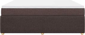 vidaXL Κρεβάτι Boxspring με Στρώμα Σκούρο Καφέ 200x200 εκ. Υφασμάτινο