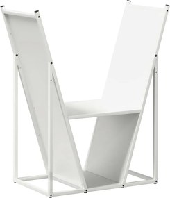 vidaXL Ράφι Καυσόξυλων Λευκό 69,5x35x81 εκ. Χάλυβας ψυχρής έλασης