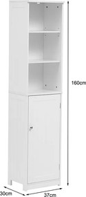 Ντουλάπι-στήλη Desilia pakoworld mdf λευκό 37x30x160εκ