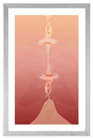Αφίσα με πασπαρτού Χορός μπαλαρίνας - 40x60 silver