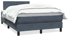 Box Spring Κρεβάτι με στρώμα Σκούρο γκρι 120x220 cm Βελούδινο - Γκρι