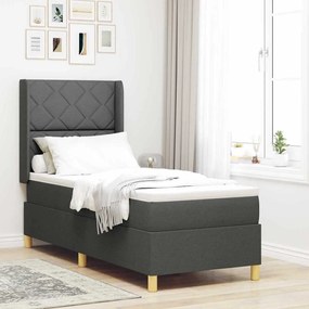 vidaXL Κρεβάτι με ελατήρια με στρώμα Γκρι 80 x 200 cm ύφασμα