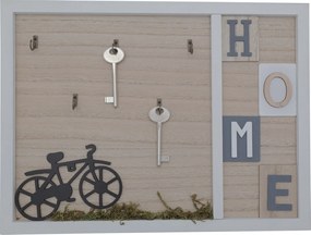 Ξύλινη Κλειδοθήκη Τοίχου 5 Θέσεων 40x30cm